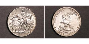 2 Mark Regno di Prussia (1701-1918) Argento 