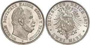 2 Mark Regno di Prussia (1701-1918) Argento Wilhelm I, German Emperor (1797-1888)