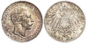 2 Mark Regno di Prussia (1701-1918) Argento Wilhelm II, German Emperor (1859-1941)