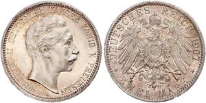 2 Mark Regno di Prussia (1701-1918) Argento Wilhelm II, German Emperor (1859-1941)