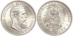 2 Mark Regno di Prussia (1701-1918) Argento Federico III di Germania (1831-1888)