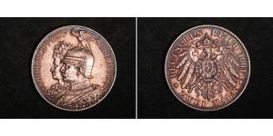 2 Mark Regno di Prussia (1701-1918) Argento Wilhelm II, German Emperor (1859-1941)