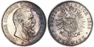 2 Mark Regno di Prussia (1701-1918) Argento Federico III di Germania (1831-1888)