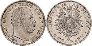 2 Mark Regno di Prussia (1701-1918) Argento Wilhelm I, German Emperor (1797-1888)