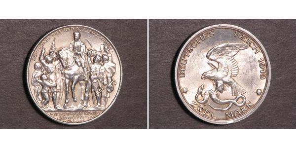 2 Mark Regno di Prussia (1701-1918) Argento 