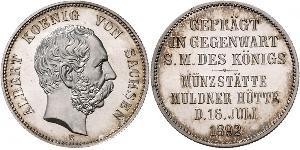 2 Mark Regno di Sassonia (1806 - 1918) Argento Alberto di Sassonia