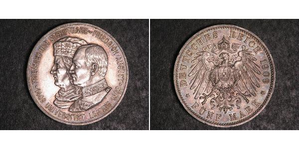 2 Mark Regno di Sassonia (1806 - 1918) Argento Federico Augusto III di Sassonia (1865-1932)