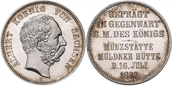 2 Mark Regno di Sassonia (1806 - 1918) Argento Alberto di Sassonia