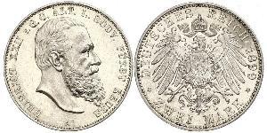 2 Mark Reuss-Greiz (1778 - 1918) Argento Heinrich XXII (1859 - 1902)