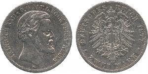 2 Mark Reuss-Greiz (1778 - 1918) Argento Heinrich XXII (1859 - 1902)