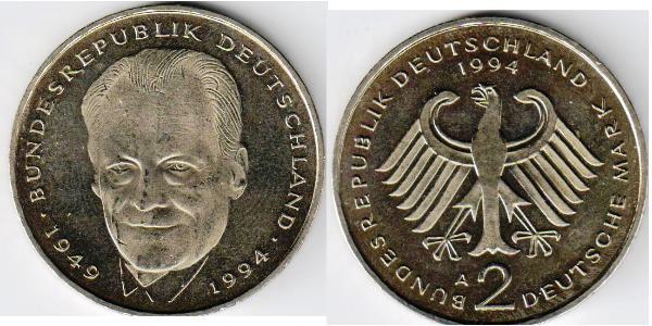 2 Mark Germany Copper/Nickel 