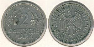 2 Mark Geschichte der Bundesrepublik Deutschland (1949-1990) Kupfer/Nickel 