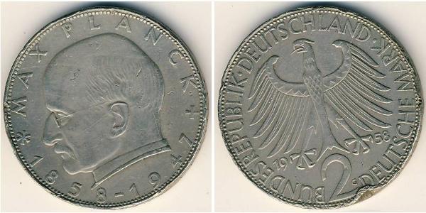 2 Mark Geschichte der Bundesrepublik Deutschland (1949-1990) Kupfer/Nickel 