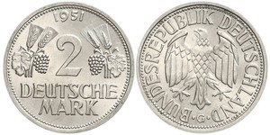 2 Mark Alemania Occidental (1949-1990) Níquel/Cobre 
