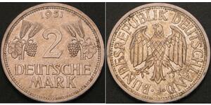 2 Mark Alemania Occidental (1949-1990) Níquel/Cobre 