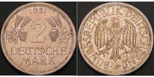 2 Mark Alemania Occidental (1949-1990) Níquel/Cobre 