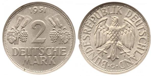 2 Mark Alemania Occidental (1949-1990) Níquel/Cobre 