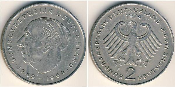2 Mark Alemania Occidental (1949-1990) Níquel/Cobre 