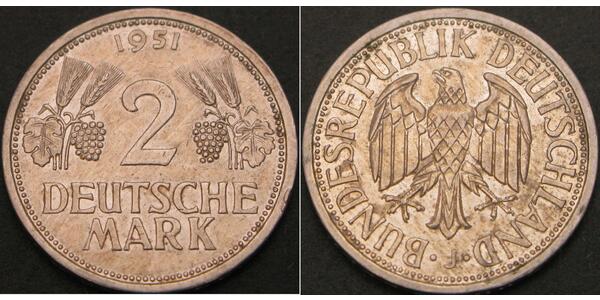 2 Mark Alemania Occidental (1949-1990) Níquel/Cobre 