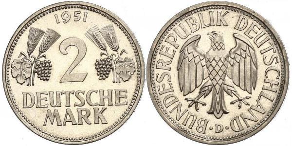 2 Mark Alemania Occidental (1949-1990) Níquel/Cobre 