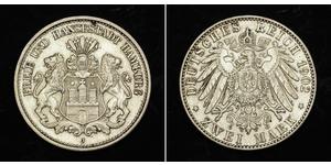 2 Mark Alemania / Hamburgo Plata 