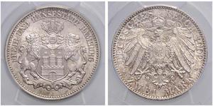 2 Mark Alemania / Hamburgo Plata 