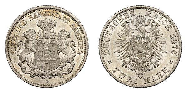 2 Mark Alemania / Hamburgo Plata 