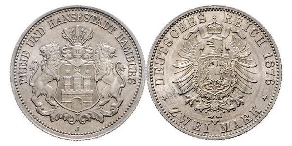 2 Mark Alemania / Hamburgo Plata 
