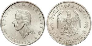 2 Mark Alemania nazi (1933-1945) Plata 