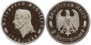 2 Mark Alemania nazi (1933-1945) Plata 