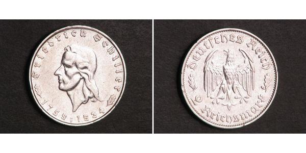 2 Mark Alemania nazi (1933-1945) Plata 