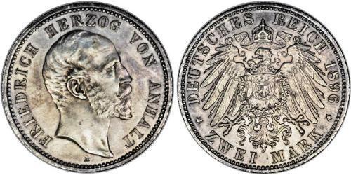 2 Mark Anhalt-Dessau (1603 -1863) Plata Frederick I, Duke of Anhalt (1831-1904)