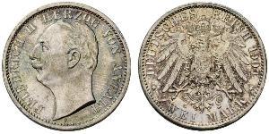 2 Mark Anhalt-Dessau (1603 -1863) / Anhalt (1806 - 1918) Plata Federico II de Anhalt(1856 – 1918)