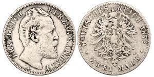 2 Mark Anhalt-Dessau (1603 -1863) / Anhalt (1806 - 1918) Plata Frederick I, Duke of Anhalt (1831-1904)