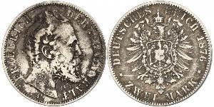 2 Mark Anhalt-Dessau (1603 -1863) / Anhalt (1806 - 1918) Plata Frederick I, Duke of Anhalt (1831-1904)