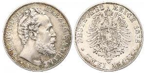 2 Mark Anhalt-Dessau (1603 -1863) / Anhalt (1806 - 1918) Plata Frederick I, Duke of Anhalt (1831-1904)