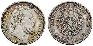 2 Mark Anhalt-Dessau (1603 -1863) / Anhalt (1806 - 1918) Plata Frederick I, Duke of Anhalt (1831-1904)