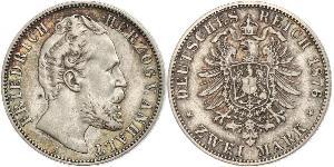 2 Mark Anhalt-Dessau (1603 -1863) / Anhalt (1806 - 1918) Plata Frederick I, Duke of Anhalt (1831-1904)