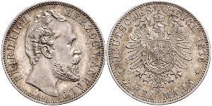 2 Mark Anhalt-Dessau (1603 -1863) / Anhalt (1806 - 1918) Plata Frederick I, Duke of Anhalt (1831-1904)