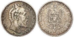 2 Mark Anhalt-Dessau (1603 -1863) / Anhalt (1806 - 1918) Plata Frederick I, Duke of Anhalt (1831-1904)