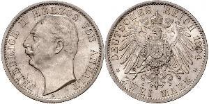 2 Mark Anhalt-Dessau (1603 -1863) / Anhalt (1806 - 1918) Plata Federico II de Anhalt(1856 – 1918)