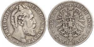 2 Mark Anhalt-Dessau (1603 -1863) / Anhalt (1806 - 1918) Plata Frederick I, Duke of Anhalt (1831-1904)