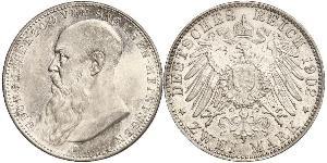 2 Mark Ducado de Sajonia-Meiningen (1680 - 1918) Plata Jorge II de Sajonia-Meiningen