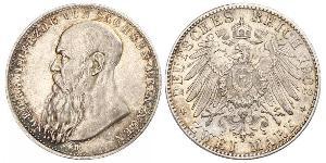 2 Mark Ducado de Sajonia-Meiningen (1680 - 1918) Plata Jorge II de Sajonia-Meiningen