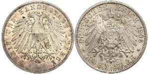 2 Mark Free City of Lübeck Plata 