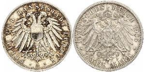 2 Mark Free City of Lübeck Plata 