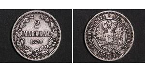 2 Mark Gran Ducado de Finlandia (1809 - 1917) Plata Alejandro III (1845 -1894)