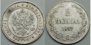 2 Mark Gran Ducado de Finlandia (1809 - 1917) Plata Alejandro III (1845 -1894)