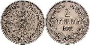 2 Mark Gran Ducado de Finlandia (1809 - 1917) Plata Alejandro III (1845 -1894)