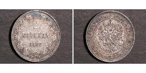 2 Mark Gran Ducado de Finlandia (1809 - 1917) Plata Alejandro III (1845 -1894)